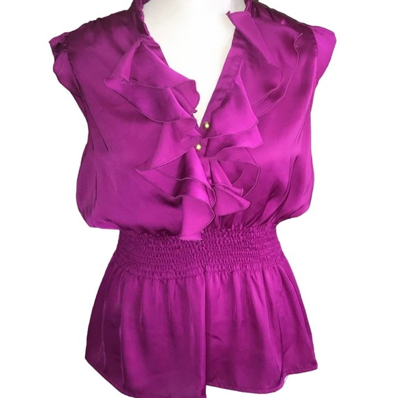 Candie's Tops - CANDIES VIBRANT PINK RUFFLES ELASTIC WAIST VERSATILE SIZE XL